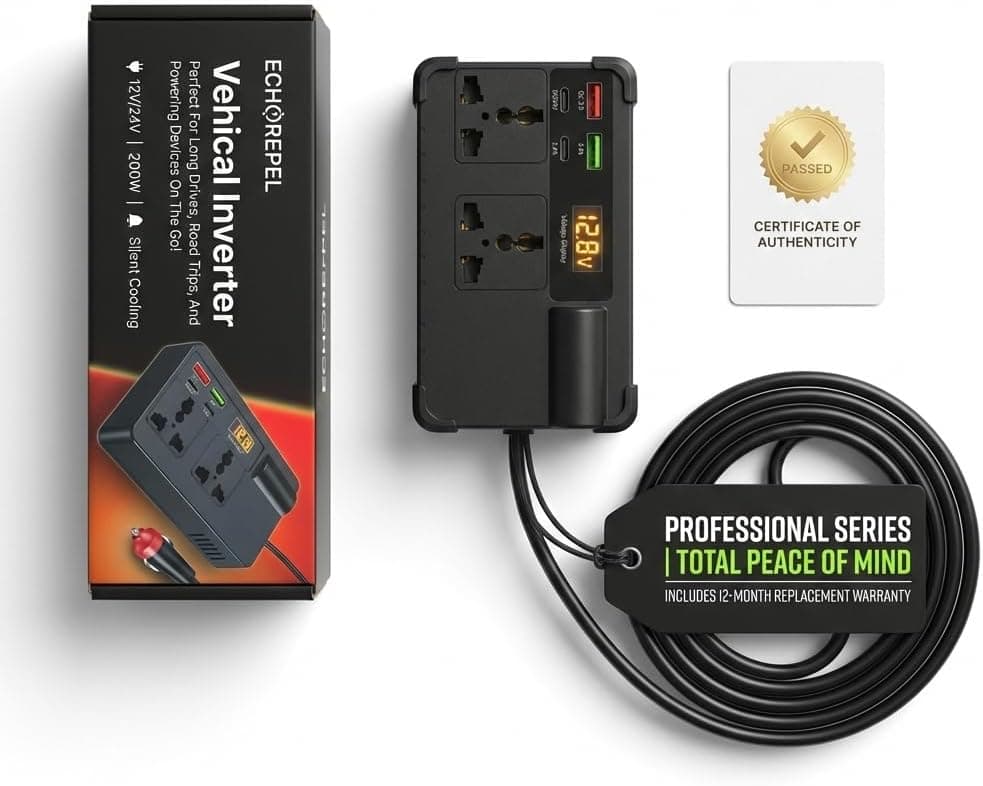 VoltRide 200W Pure Sine Wave Car Power Inverter — view 1